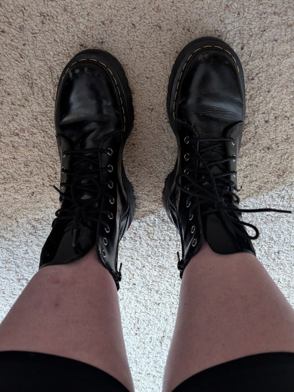 Dr. Martens Black Platform Lace-Up Combat Boots - Picture 8 of 10